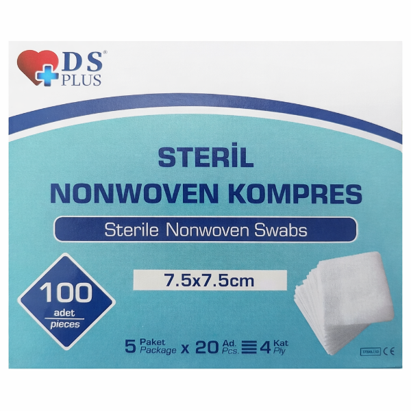 Ds Plus Gaz Kompres Nonwoven Steril 7,5x7,5 cm 100'lü
